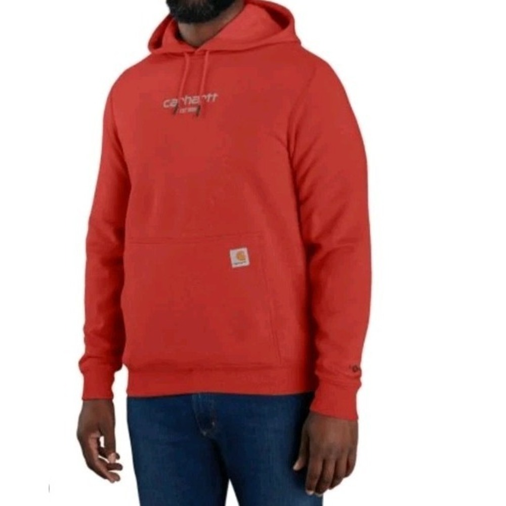 Carhartt Force Relaxed Fit Hoodie Men's Size Small Red-Orange EUC